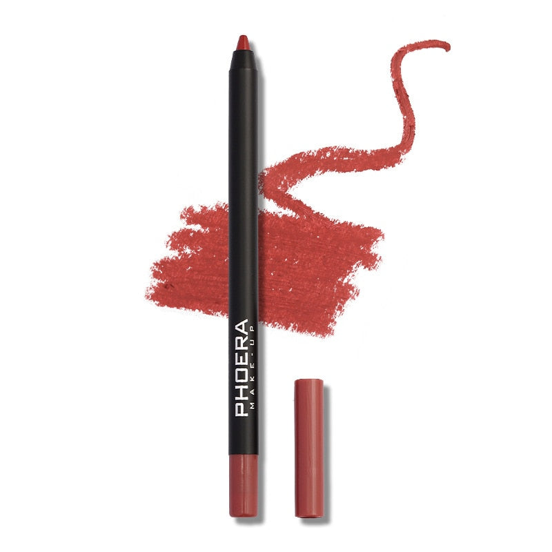 Xpoko Waterproof Matte Lipliner Pencil Sexy Red Contour Tint Lipstick Lasting Non-stick Cup Moisturising Lips Makeup Cosmetic 12Color