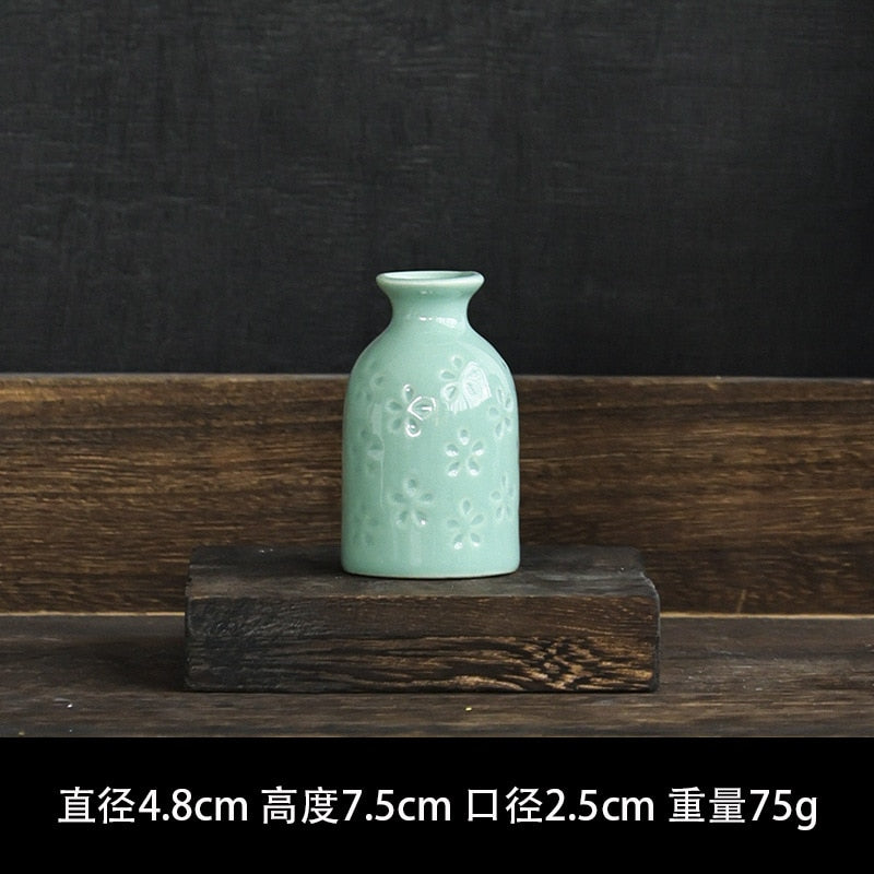 Xpoko Ceramic Aromatherapy Bottle Creative Home Crafts Ceramic Vase Decoration Flower Arrangement Hydroponic Decoration Mini Flower