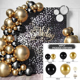 Black Gold Balloon Garland Arch Confetti Latex Baloons Graduation Happy 30th 40th 50th Birthday Party Decor Adults Baby Shower