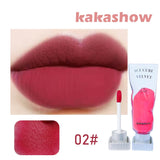 Xpoko Velvet Lip Glaze Pigment Transparent Ice Cube Matte Lipstick Non-Stick Cup Long-Lasting Makeup Waterproof 6-Color Sexy Lip Gloss