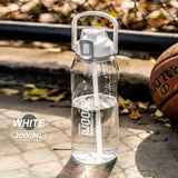 back to school 1/2/3 Liter Big Motivational Water Bottle Gourd with Straw Clear Portable Drinking Bottles Tritan BPA Free Sport water jug cup