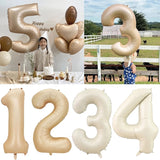 Xpokp 32/40Inch Cream Color Number Balloons 1-9 Large Digital Foil Helium Ball Girl Kids Adult Happy Birthday Party Decoration Wedding
