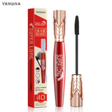 Xpoko Waterproof Black Mascara Makeup Lengthens Eyelashes Extension Silk Fiber Mascara Non-smudge Anti-sweat Mascara Makeup Cosmetics