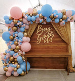 126pcs Macaron Pink Blue Gold Balloons Garland Kit For Gender Reveal Boy Or Girl,Birthday Party,Wedding Decoration