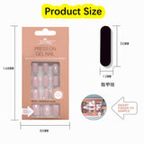 Xpoko Nails Art Fake Nail Tips False Press on Coffin with Glue Stick Designs Clear Display Short Set Full Cover Artificial Square Kiss