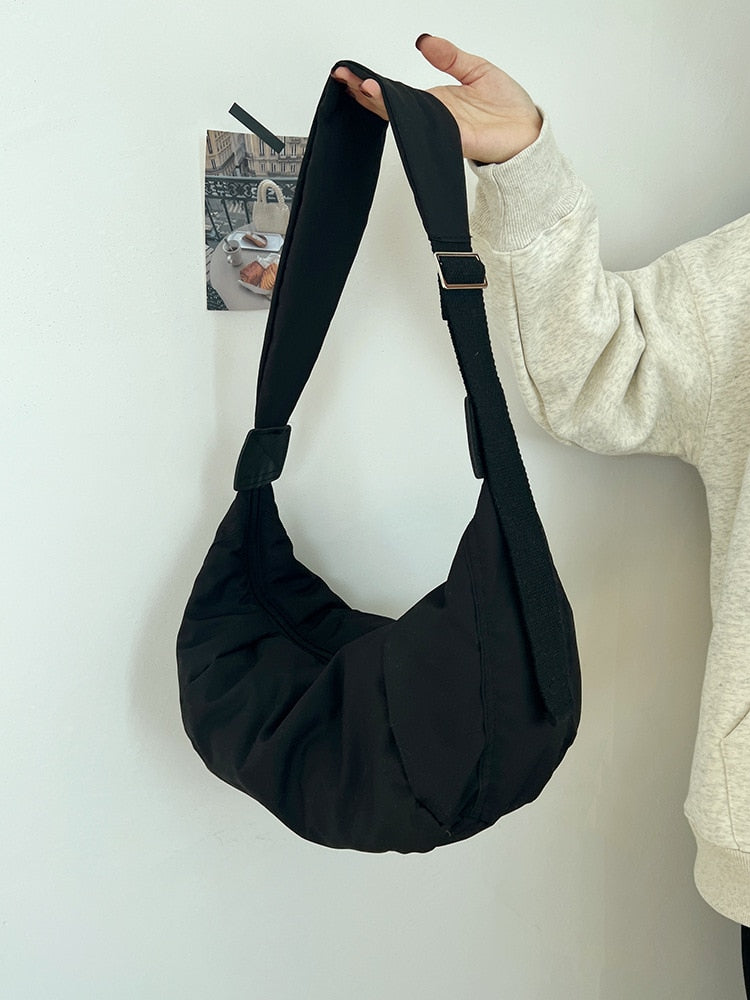Back to school Fashion Hobo Bags Women Large-Capacity Crossbody Dumpling Bag Down Cotton Casual Simple And Versatile Shoulder Bag