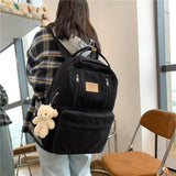 Xpoko 2023 Zipper Women Backpack Teenager Girls Laptop m2  Backpack Student Shoulder Bag Korean Style Schoolbag