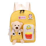 2022 Cartoon Bear Canvas School Bags For Gilr Cute Kids Kindergarten SchoolBags Children Backpacks Girls Boy Book Bags Back Pack