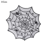 Xpoko Halloween Bat Table Runner Black Spider Web Lace Tablecloth Fireplace Curtain For Halloween Party Decoration Horror House Props