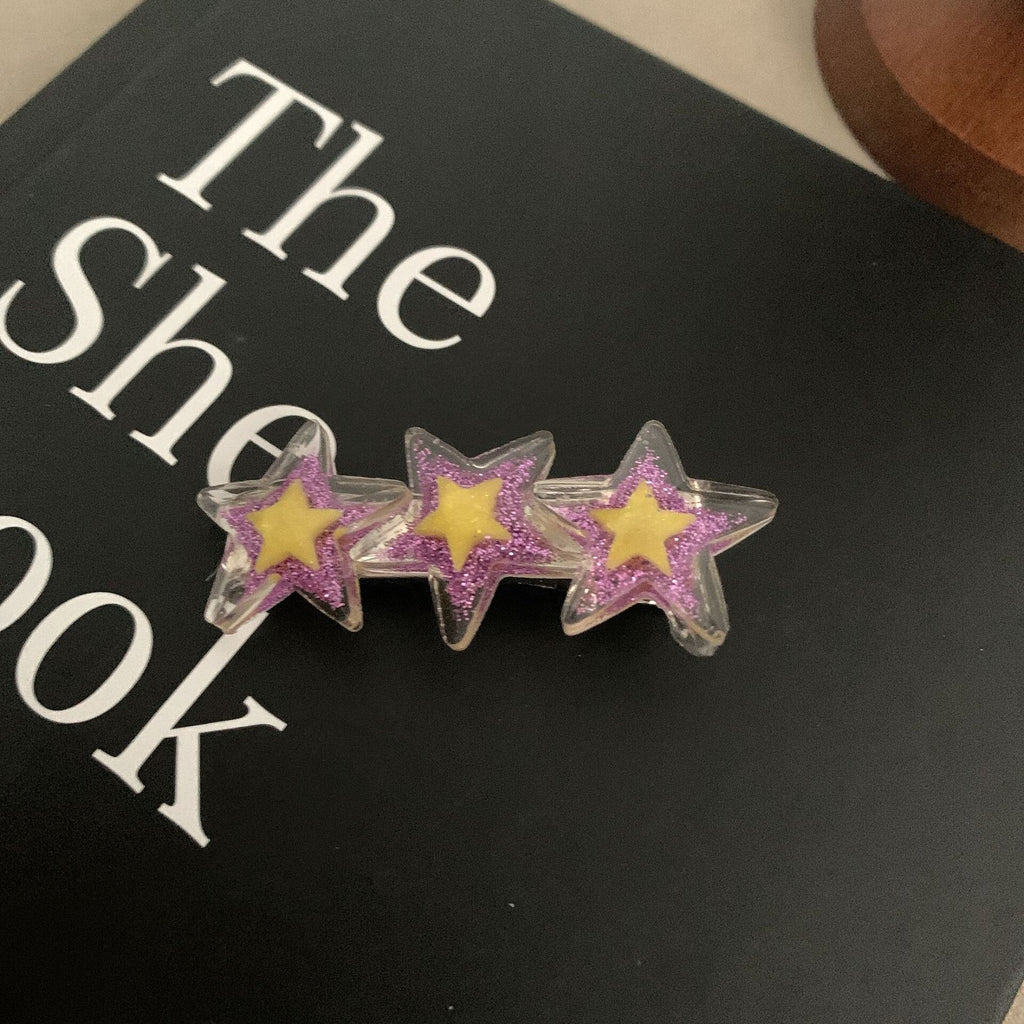 Barbie aesthetic Back to school  1pc/set New Y2K Hairpin Shiny Star Hair Clip Summer Fashion Cute Bear Bobby Pin Hair Accessories for Women Cool Girls Headwear