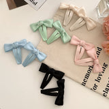 Xpoko Barbie aesthetic Back to school   Back to school   2pcs Summer New Blue Pink Bowknot Hairpin for Girls Headwear Korean Small Bangs Snap Clips Hair Accessories for Women Headdress