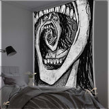 Horror Japan Style Tapestry Black  Anime Art Printing Tapestry Gift Living Room Decor Wall Hanging Decoration Household