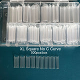 500pcs/box XXL Straight Square Extra Long Acrylic Nail Tips No C Curve Half Cover Artificial False Tip Nails Tool