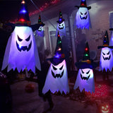 Xpoko Halloween LED Flashing Hanging Ghost Flash Light Halloween Party Dress Up Glowing Wizard Hand Lamp Horror Props Home