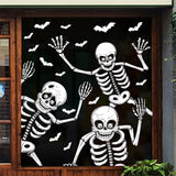 Halloween Decorations Window Clings Halloween Window Stickers Bat Skull Skeleton Stickers Halloween Window Decor for Glass Wall