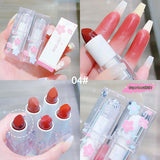 Xpoko Matte Lipstick Velvet Retro Summer Lip Gloss Flowers Transparent Small Ice Cubes Lasting Non-Stick Cup Lips Tinted Solid Pigment