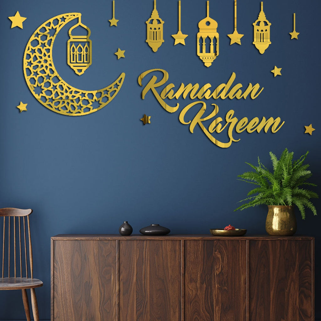 Ramadan Window Sticker Eid Mubarak Decor Kareem Ramadan Decorations For Home Islamic Muslim Party Gifts Mural Wall Decals Decor