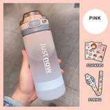 Xpoko Kids Water Bottle With Straw 500/600Ml Children Portable Drinkware Free Stickers Frosted Drinking Kawaii Sport School Bottle