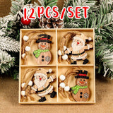 Xpoko 9/12Pcs Cristmas Gnomes Wooden Pendants Christmas Decorations For Home Xmas Tree Christmas Ornaments Navidad Decor New Year Gift