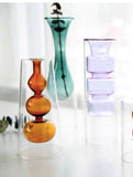 Xpoko Mustard Tall bubble Glass Vase