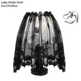 Xpoko Halloween Decoration Lace Spider Web Skeleton Skull Tablecloth Black Fireplace Mantel Scarf Event Party Decoration Supplies