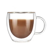 Xpoko Double Wall High Borosilicate Glass Mug Heat Resistant Tea Milk Lemon Juice Coffee Water Cup Bar Drinkware Lover Gift Creativity