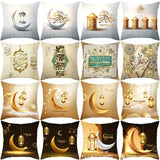 Xpoko 2023 Eid Mubarak Pillowcase Decor for Home Sofa Cushion Cover Islamic Ramadan Kareem Decoration Mosque Muslim Pillow Cover Gifts