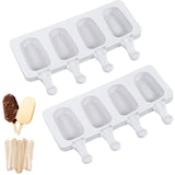 Xpoko Silicone Ice Cream Mold DIY Chocolate Dessert Popsicle Moulds Tray Ice Cube Maker Homemade Tools Summer Party Supplies