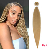 Easy Braiding Synthetic Ombre Pre Stretched Crochet EZ Braid Hair Extensions Soft Yaki Straight Low Temperature Fiber Easy Braiding Synthetic Ombre Pre Stretched Crochet EZ Braid Hair Extensions Soft Yaki Straight Low Temperature Fiber