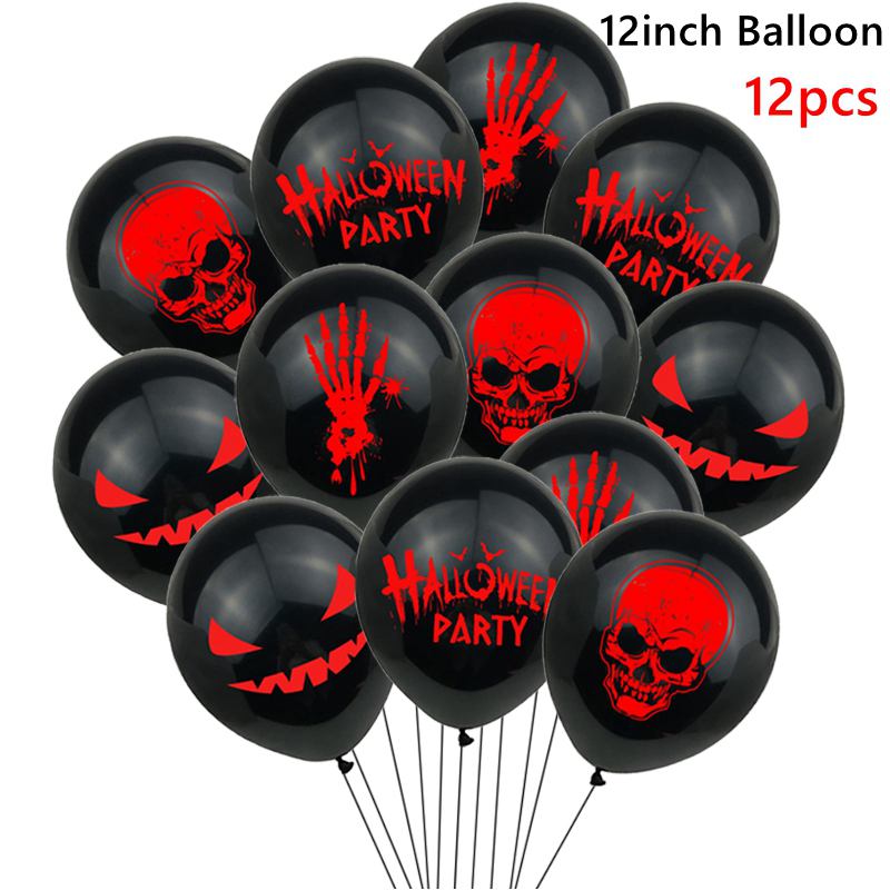 12/1PCS Halloween Ghost Balloons Toys Spider Witch Bat Pumpkin Skeleton Horror Halloween Party Decoration Festival Party Supply