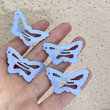 Xpoko Back to school  Barbie aesthetic 2023 Summer New Charm Blue Butterfly Snap Clip Simple Sweet Y2k Bang Hairpin Bobby Pin Hair Accessories for Women Kids