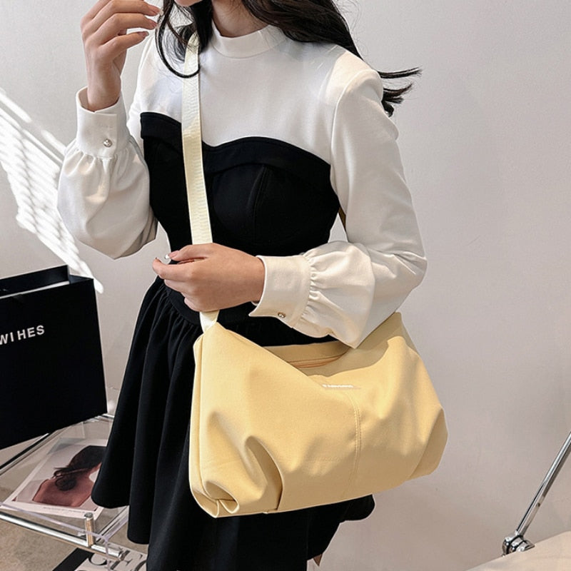 Back to school Leisure Nylon Crossbody Bag Spring/Summer New Candy Color Academy Style Women Shoulder Bag Small Fresh Large Capacity Tote Bag