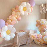 Xpoko 2/3/5Pcs White Daisy Flower Foil Balloon Sunflower Helium Air Globos Baby Shower Kids Happy Birthday Party Wedding Decorations