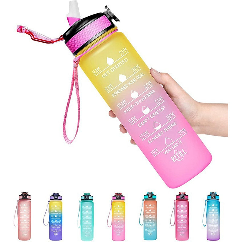 Xpoko BPA Free Water Bottle Motivational Sports Water Jug With Time Maker Leak-Proof Drinking Bottle Outdoor Sport Portable Drinkware