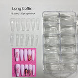 120pcs/box Instant Soft Gel Nail Tips Sculpted Coffin Stiletto Full Cover Press On Nail Tips Soak Off Salon Custom Nails