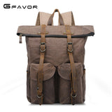 2022 men's bag Horseskin canvas backpack oil wax canvas bag men's waterproof wear-resistant outdoor travel bag men's backpack