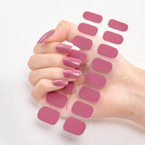 Xpoko 16Tips Nail Stickers  Solid Color Nail Stickers Simple Waterproof Nail Stickers Full Color Solid Color Stickers