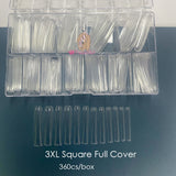 500pcs/box XXL Straight Square Extra Long Acrylic Nail Tips No C Curve Half Cover Artificial False Tip Nails Tool