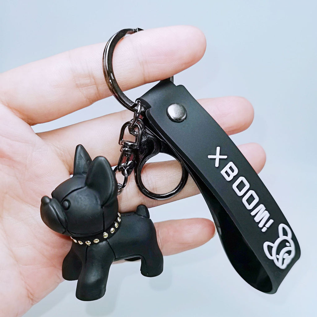 Back to School Cute Punk French Dog Keychain Bag Pendant Bulldog Keyring Llavero Para Coche Car Keychain Bag Accessories For Women Jewelry Gift