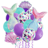 Xpoko Mermaid Party Balloons Disposable Tableware Set Kids Girl Little Mermaid Birthday Decoration Favor Helium Air Globos Baby Shower