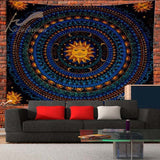 Sun Indian Mandala Tapestry Wall Hanging Boho decor macrame hippie Witchcraft Tapestry  Beach Towel Rectangle  Tablecloth