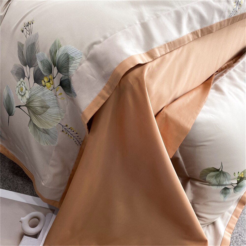 Xpoko Egyptian Cotton Satin 1000TC Bedlinens Queen King Size Set Flat Sheet Duvet Cover Bedding