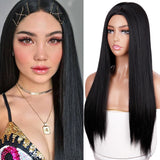 Xpoko Purple Synthetic Female Fair Wig Cosplay Long Smooth Wig Purple Daily Party Heat-Resistant Glue-Free