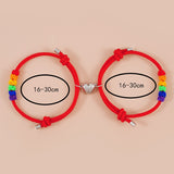 Xpoko New Heart Magnetic Couple Bracelet For Women Men Lovers Matching Hand-Woven Cat Paw Luminous Bracelet Adjustable Paired Jewelry