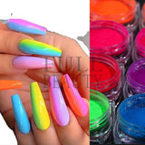 13pcs Fluorescent Chrome Nail Powder Glow in Dark Glitter Pigment Neon Summer Glitter Dust Manicure Nails Art Decoration GLYE-1