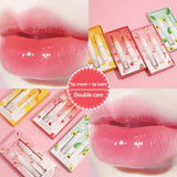 Xpoko 2Pcs/Set Fruit Flavor Lip Cream Colorless Lip Balm Moisturizing Nourish Anti-Dry Lipstick Primer Day Night Lip Care Set Gift Box