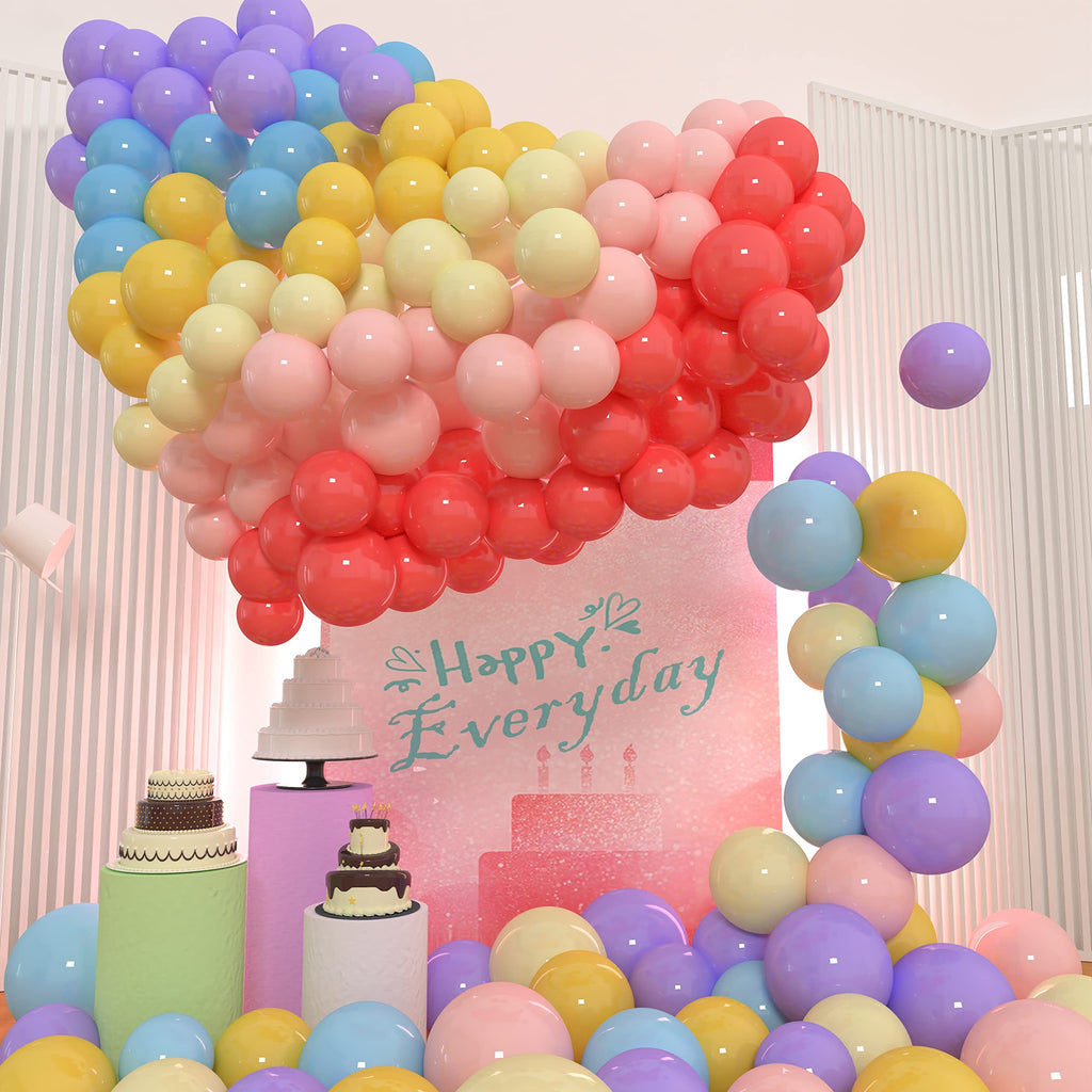 102 Pcs Rainbow Purple Multicolor Latex Balloon Garland Set Girls Birthday Wedding Anniversary Decor Baby Shower Party Supplies