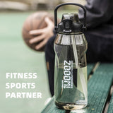 back to school 1/2/3 Liter Big Motivational Water Bottle Gourd with Straw Clear Portable Drinking Bottles Tritan BPA Free Sport water jug cup