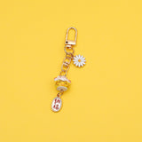 Back to School New Maneki Neko Cute Sakura Ceramics Fortune Lucky Cat Keychain Key Chain Car Bag Pendent Mobile Accessories Couple Gift
