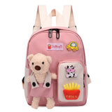 2022 Cartoon Bear Canvas School Bags For Gilr Cute Kids Kindergarten SchoolBags Children Backpacks Girls Boy Book Bags Back Pack